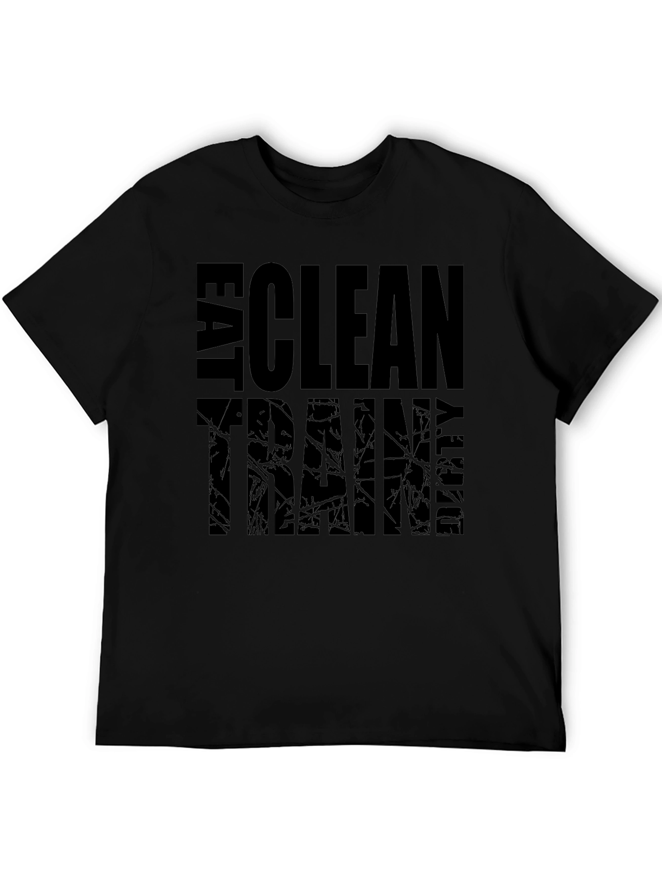 Camiseta Negra: Come Limpio Entrena - Motivación Fitness