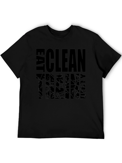 Camiseta Negra: Come Limpio Entrena - Motivación Fitness