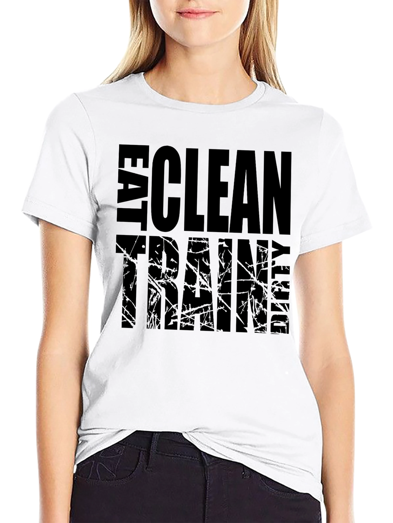 Camiseta Negra: Come Limpio Entrena - Motivación Fitness
