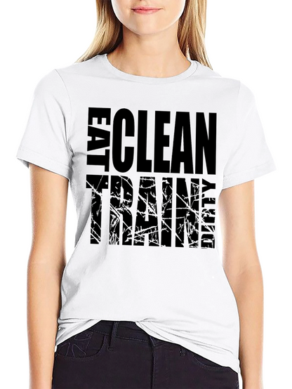 Camiseta Negra: Come Limpio Entrena - Motivación Fitness