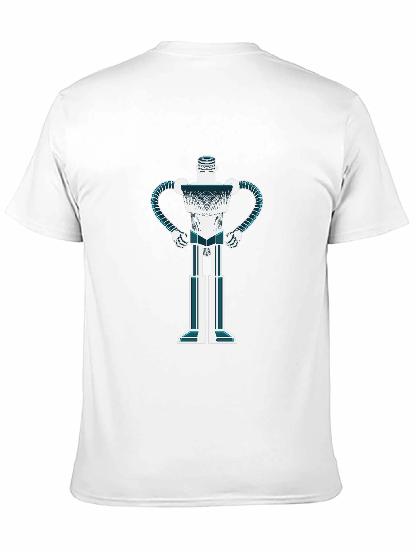 Camiseta Negra con Diseño de Robot Futurista