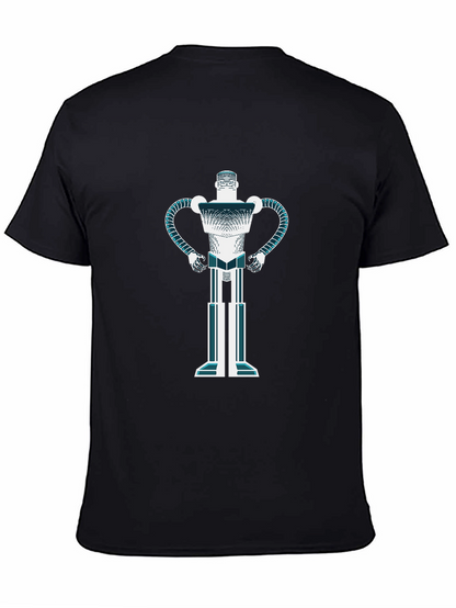 Camiseta Negra con Diseño de Robot Futurista
