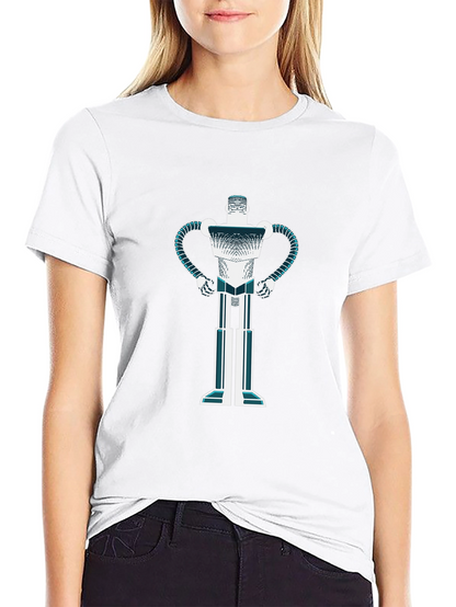 Camiseta Negra con Diseño de Robot Futurista
