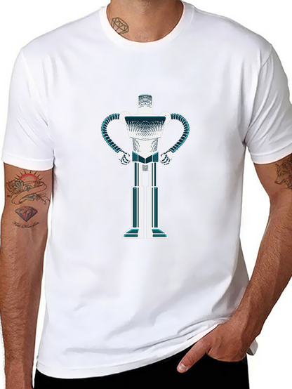 Camiseta Negra con Diseño de Robot Futurista
