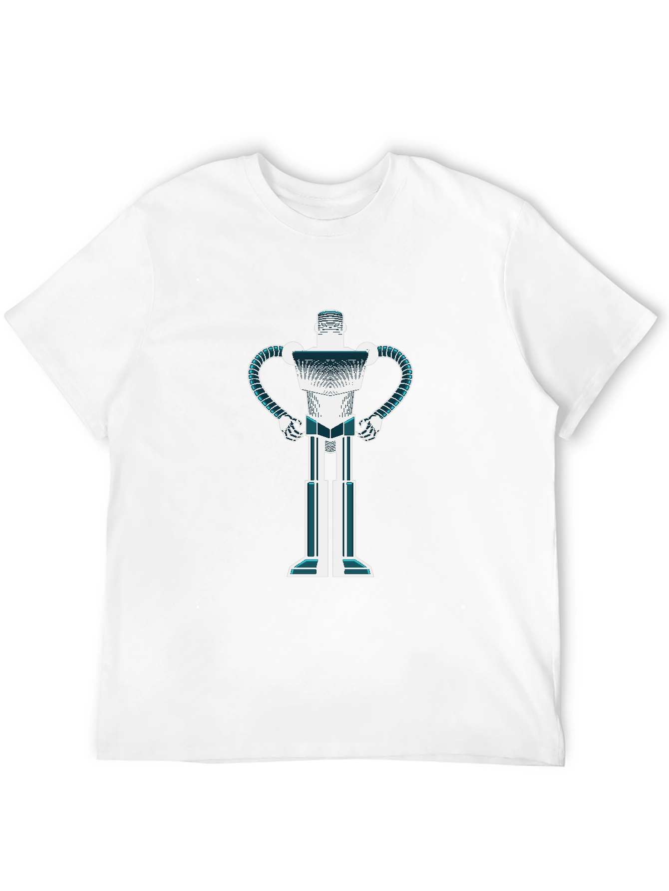 Camiseta Negra con Diseño de Robot Futurista