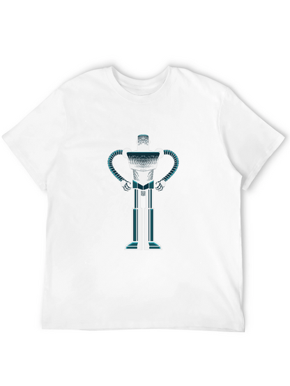 Camiseta Negra con Diseño de Robot Futurista