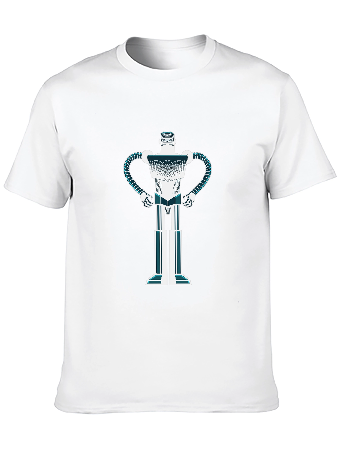 Camiseta Negra con Diseño de Robot Futurista