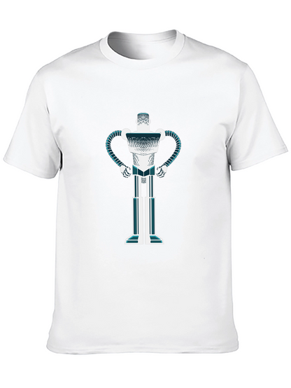 Camiseta Negra con Diseño de Robot Futurista
