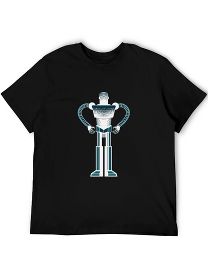 Camiseta Negra con Diseño de Robot Futurista