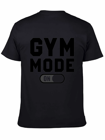 Camiseta Negra Gym Mode On para Hombre