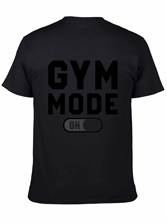 Camiseta Negra Gym Mode On para Hombre