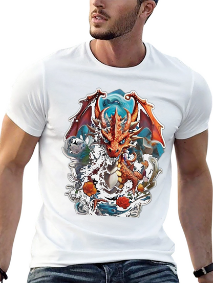 Camiseta Negra con Diseño de Dragón Fantástico