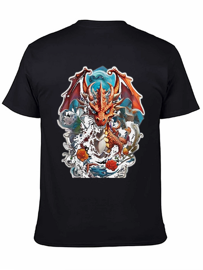 Camiseta Negra con Diseño de Dragón Fantástico