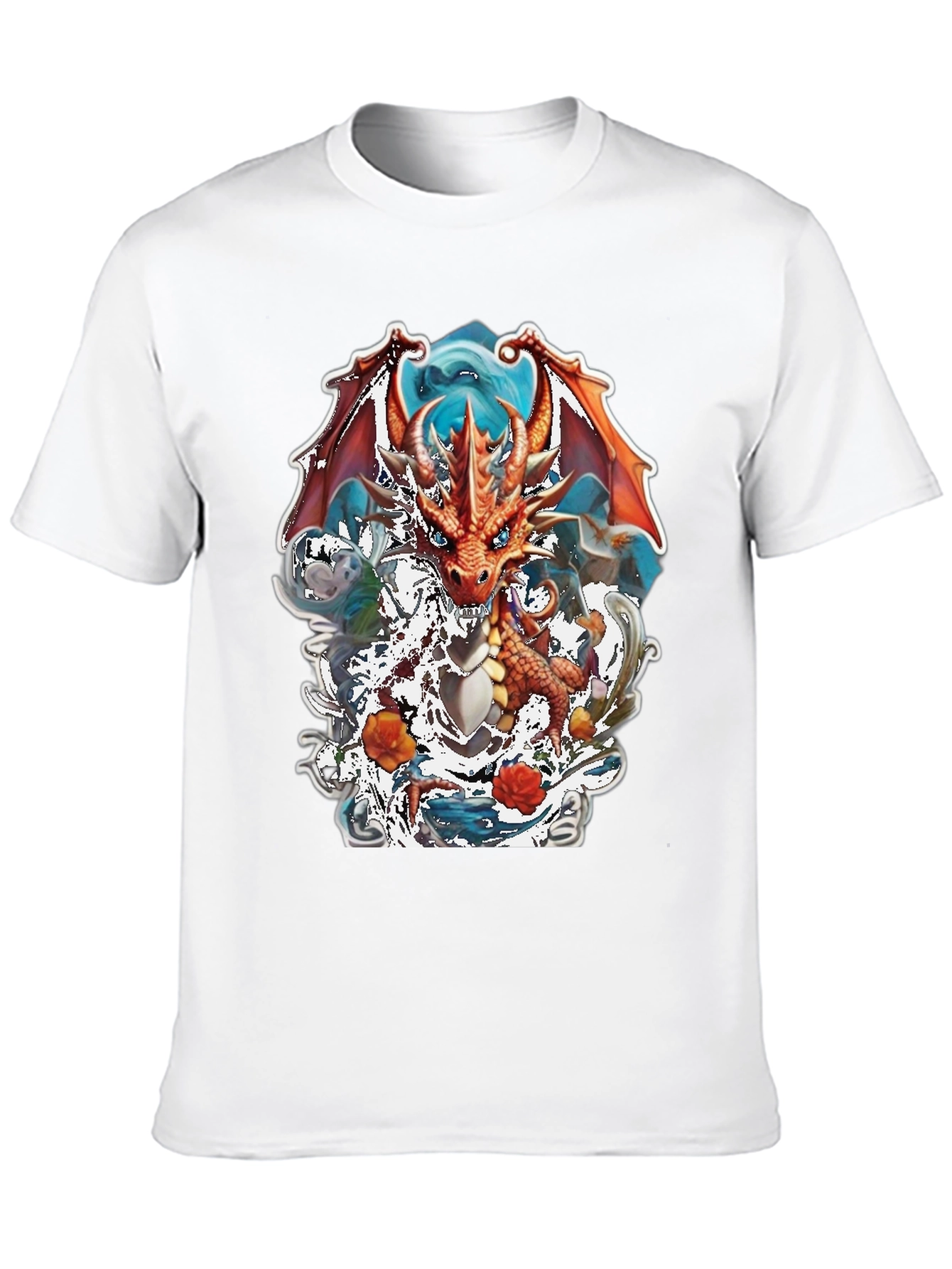 Camiseta Negra con Diseño de Dragón Fantástico
