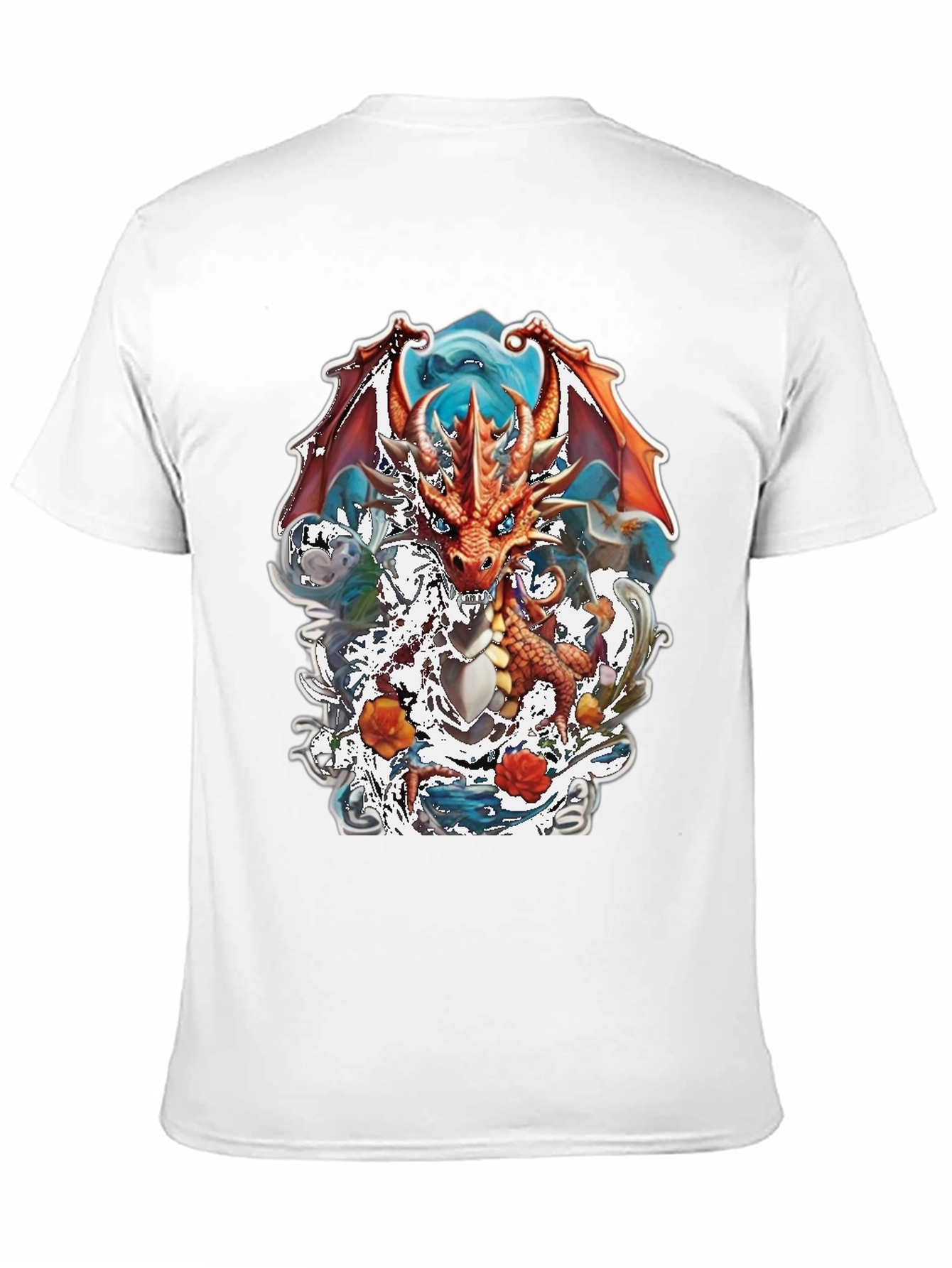 Camiseta Negra con Diseño de Dragón Fantástico