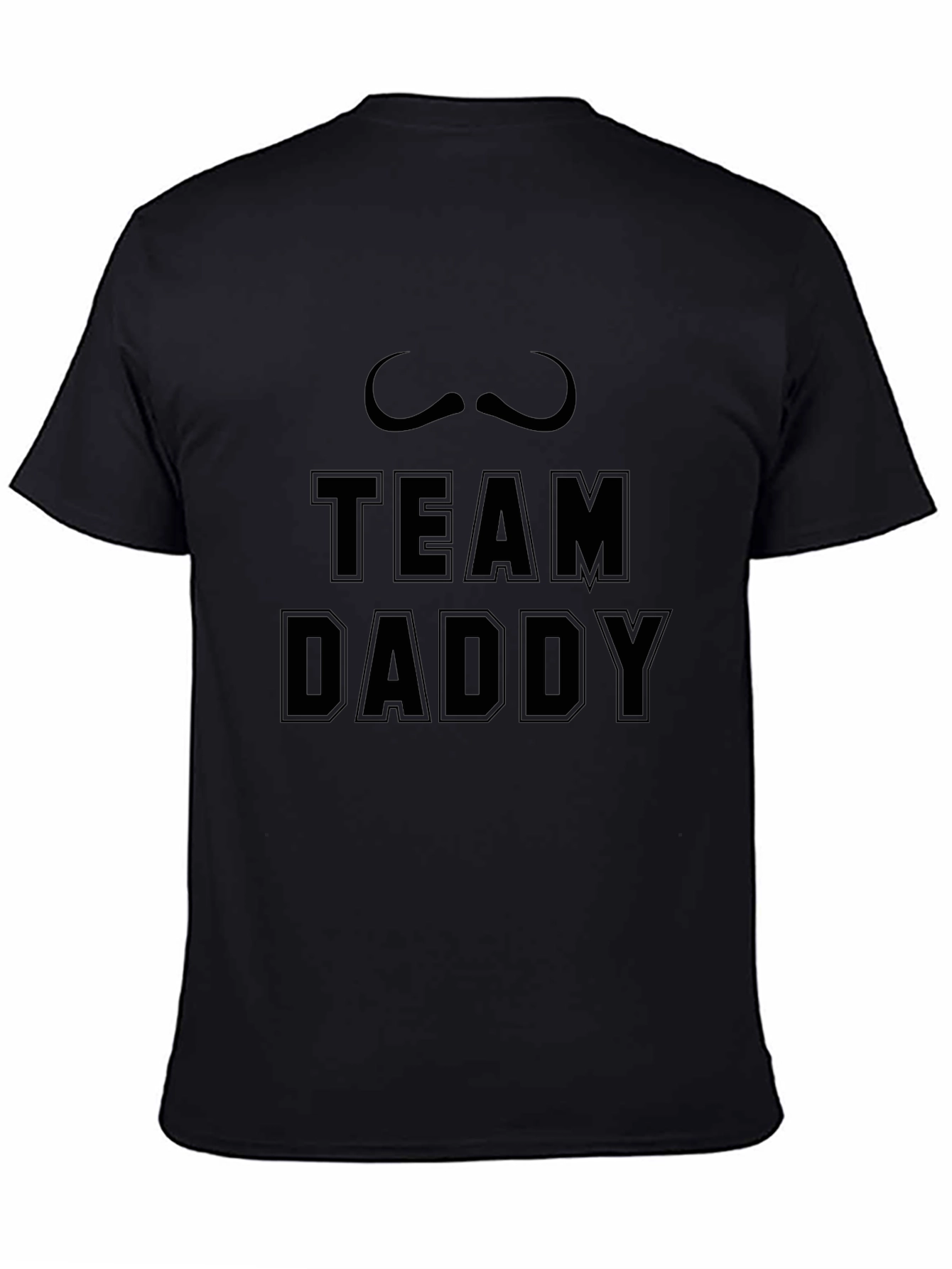 Camiseta Negra Team Daddy con Bigote - Para Papá