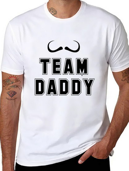 Camiseta Negra Team Daddy con Bigote - Para Papá