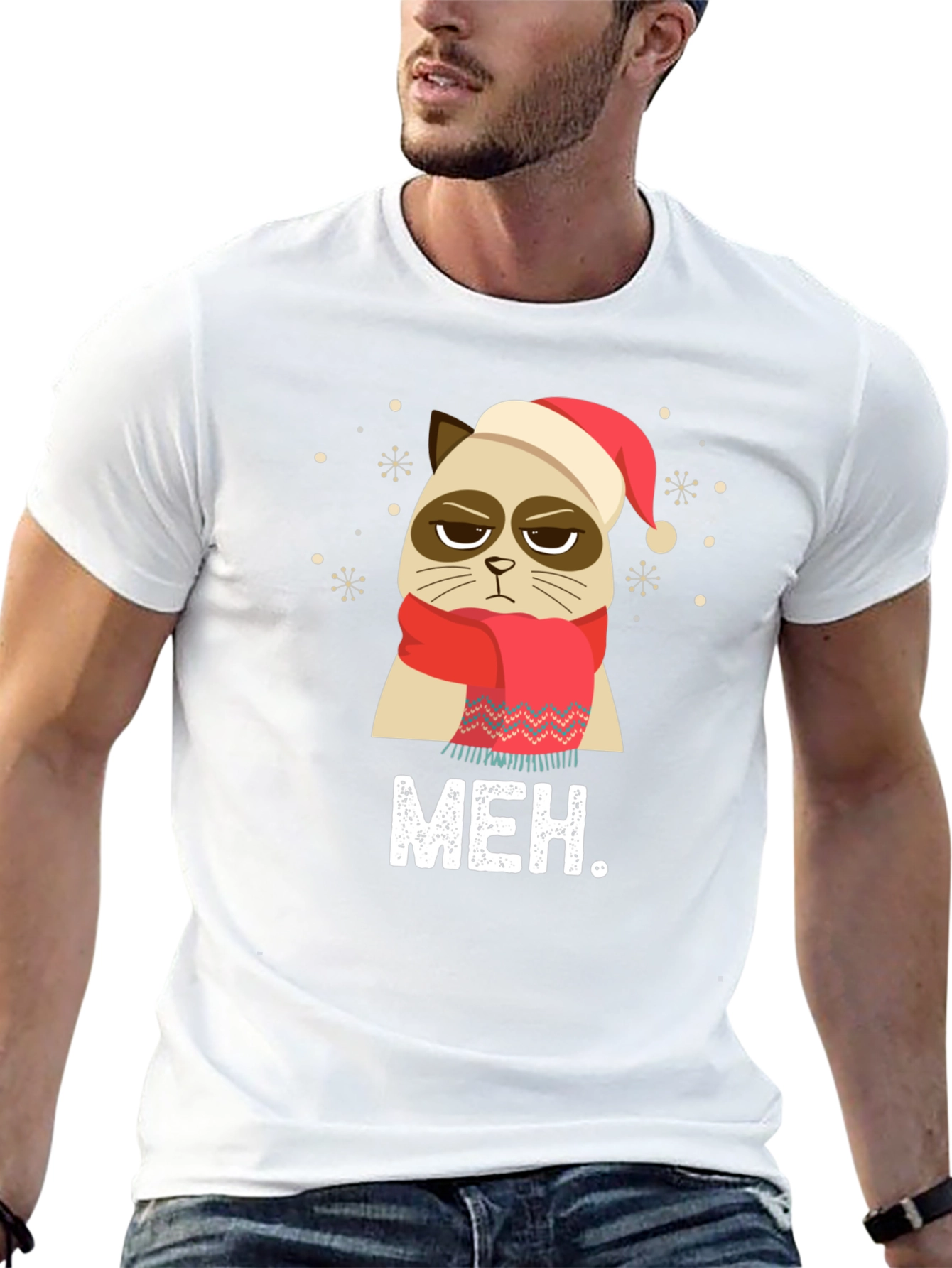 Camiseta Grumpy Cat Navideña - Meh.