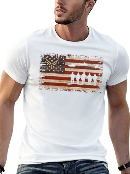 Camiseta patriótica con bandera estadounidense