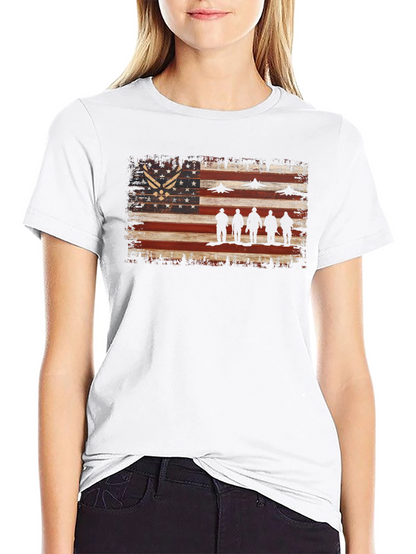 Camiseta patriótica con bandera estadounidense