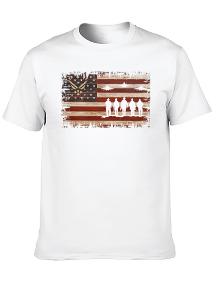 Camiseta patriótica con bandera estadounidense