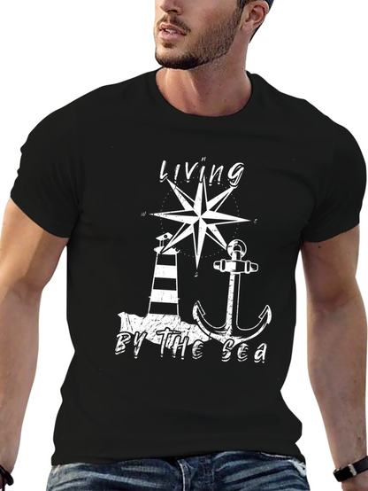 Camiseta Hombre Living By The Sea Náutica