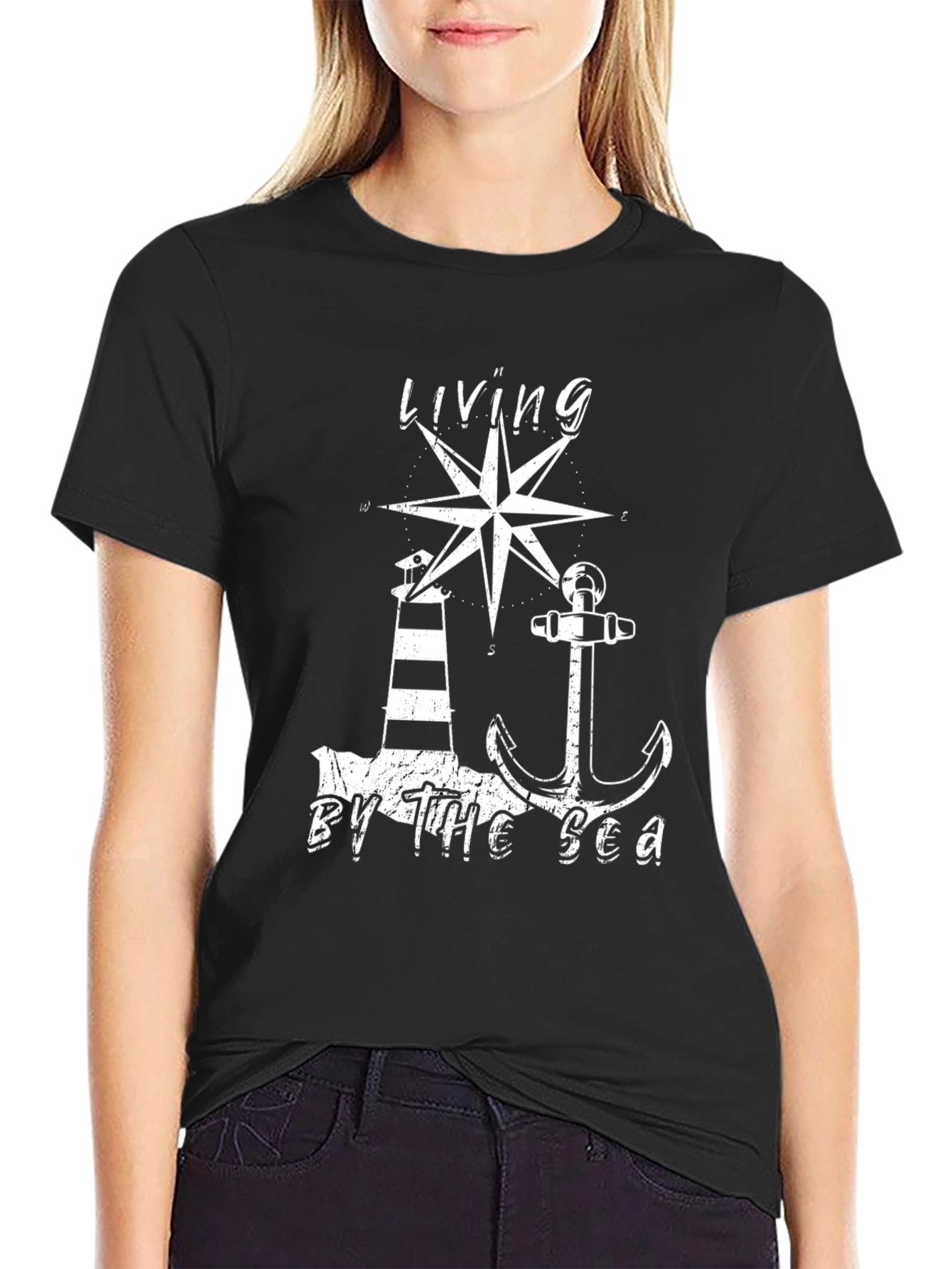Camiseta Hombre Living By The Sea Náutica