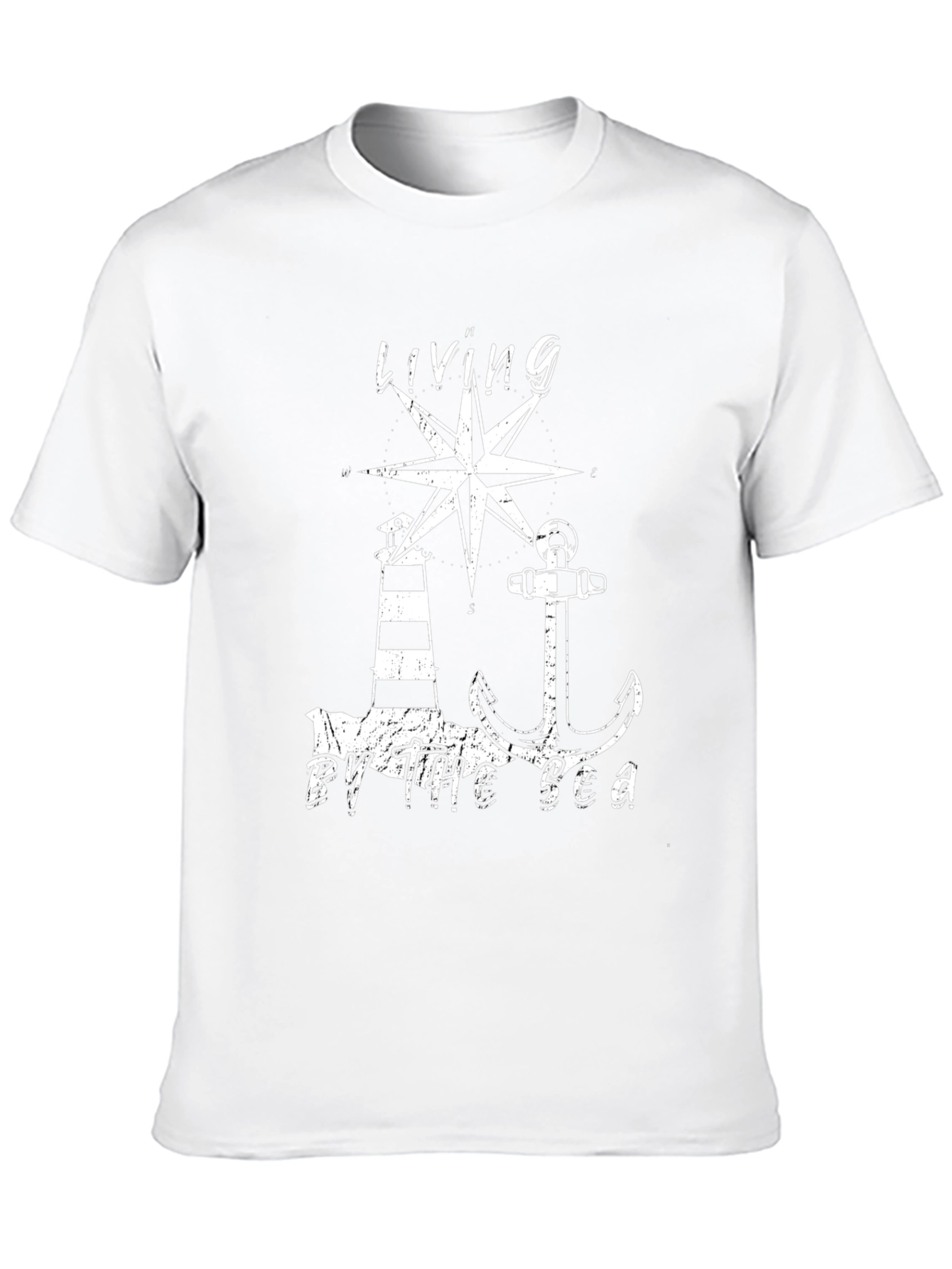 Camiseta Hombre Living By The Sea Náutica