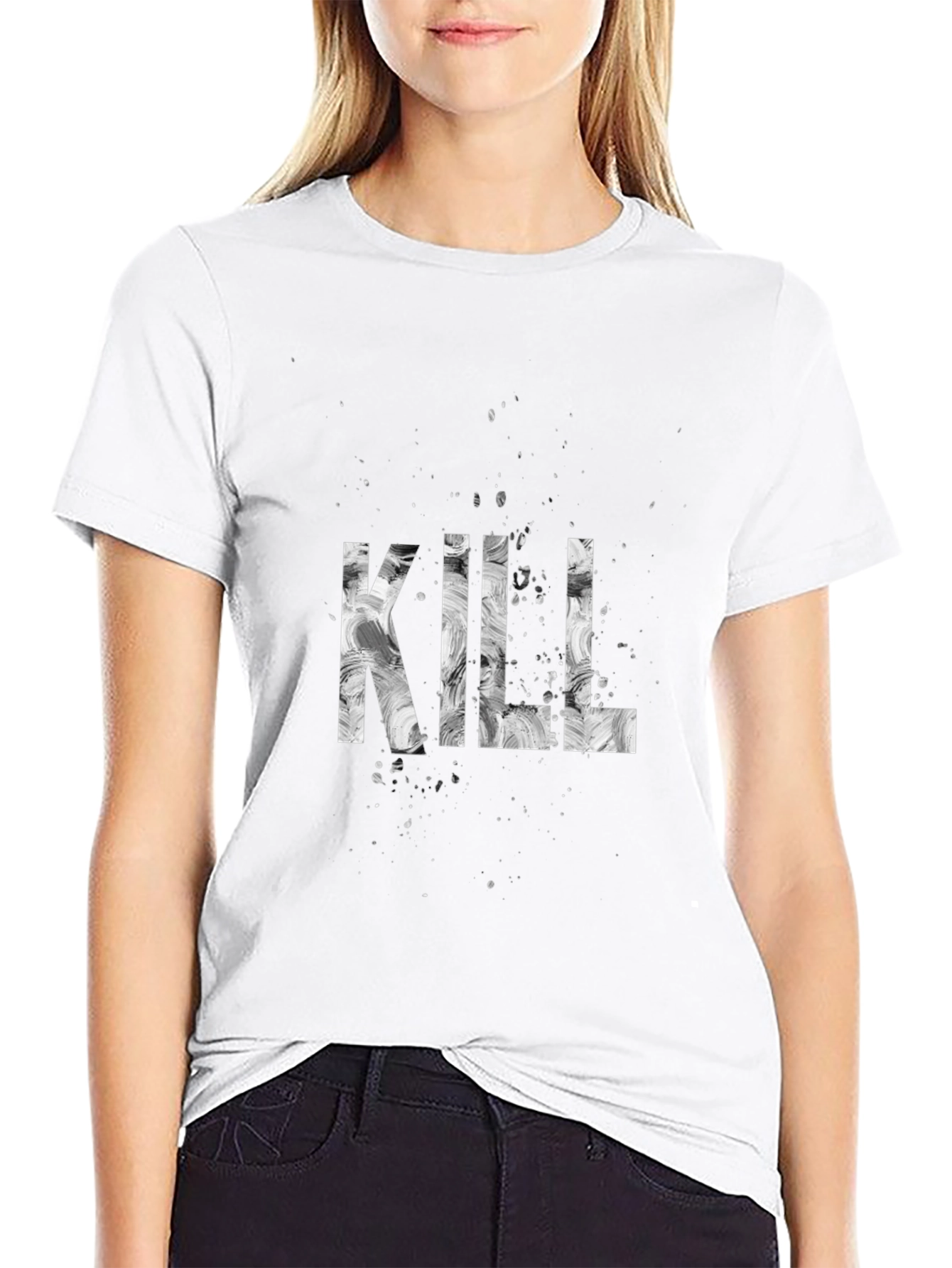 Camiseta Negra Estampada KILL