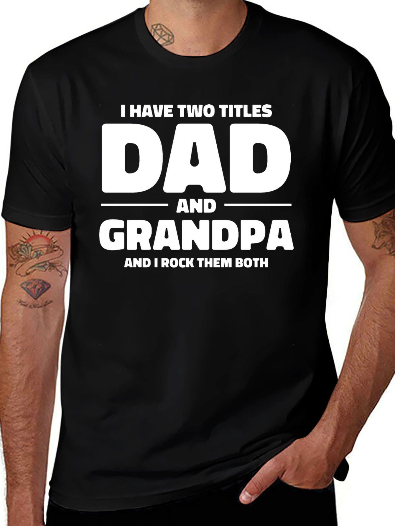 Camiseta Negra Dad and Grandpa