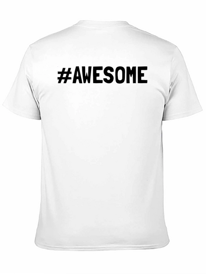 Camiseta Negra #Awesome Casual para Hombre