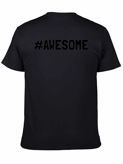 Camiseta Negra #Awesome Casual para Hombre