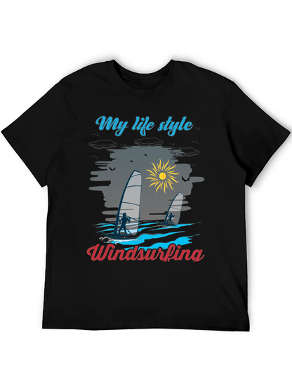 Camiseta Negra Mi Estilo de Vida Windsurf