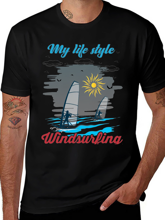 Camiseta Negra Mi Estilo de Vida Windsurf