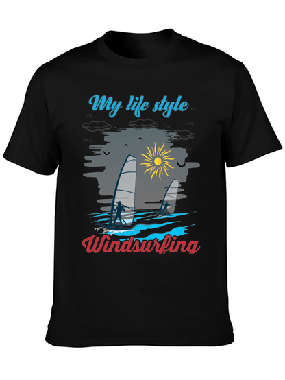 Camiseta Negra Mi Estilo de Vida Windsurf