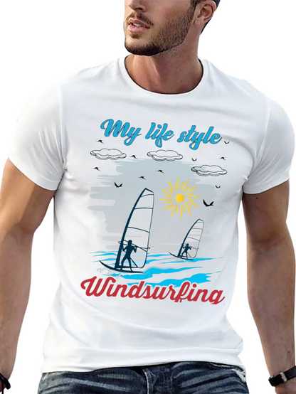 Camiseta Negra Mi Estilo de Vida Windsurf