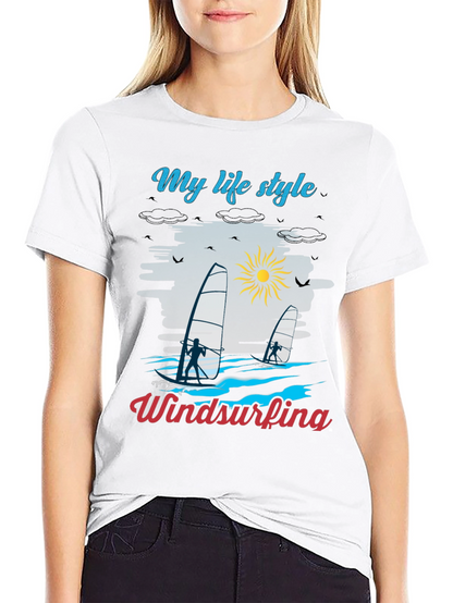 Camiseta Negra Mi Estilo de Vida Windsurf