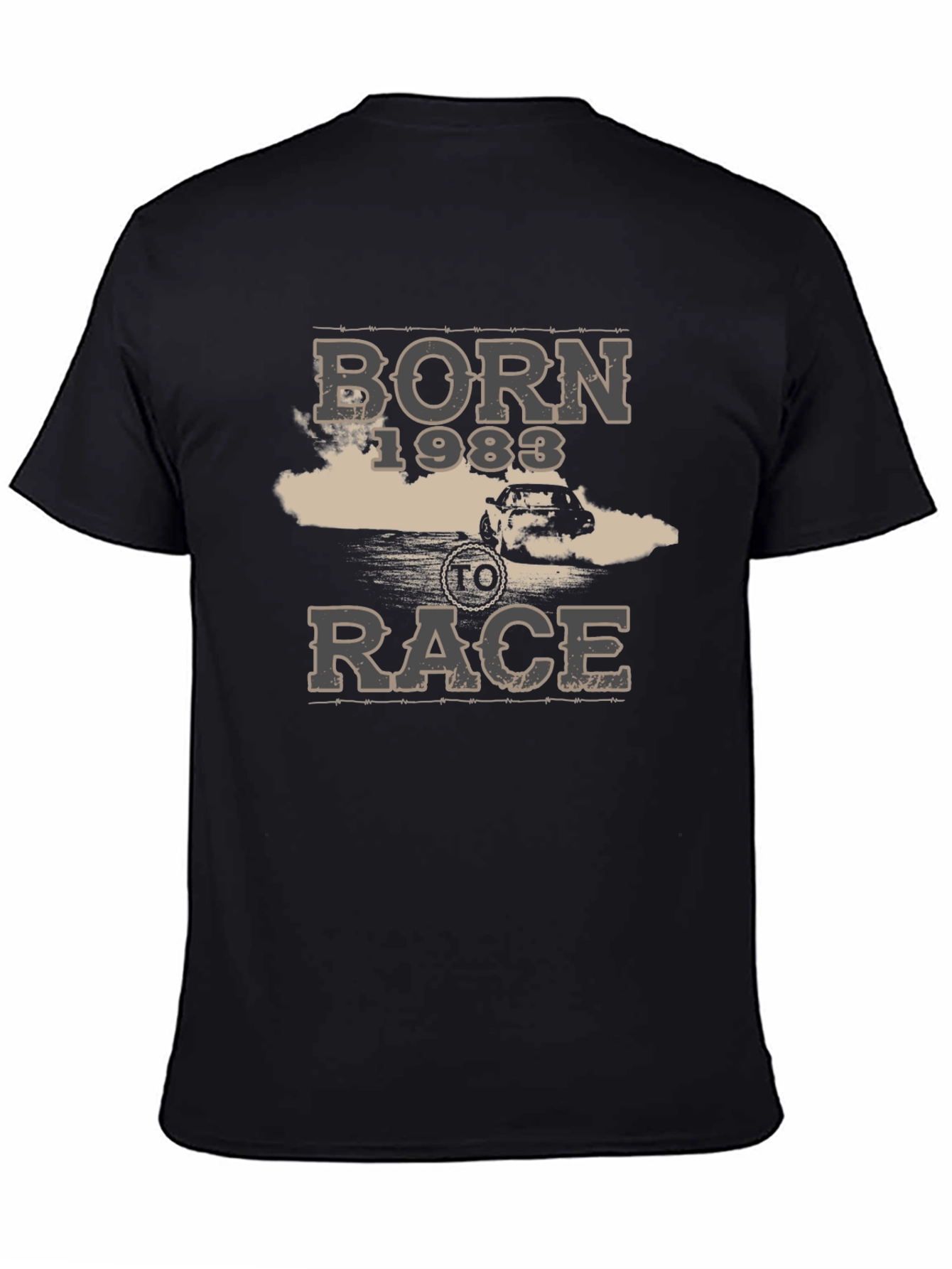 Camiseta Negra Born To Race 1983 para Hombre