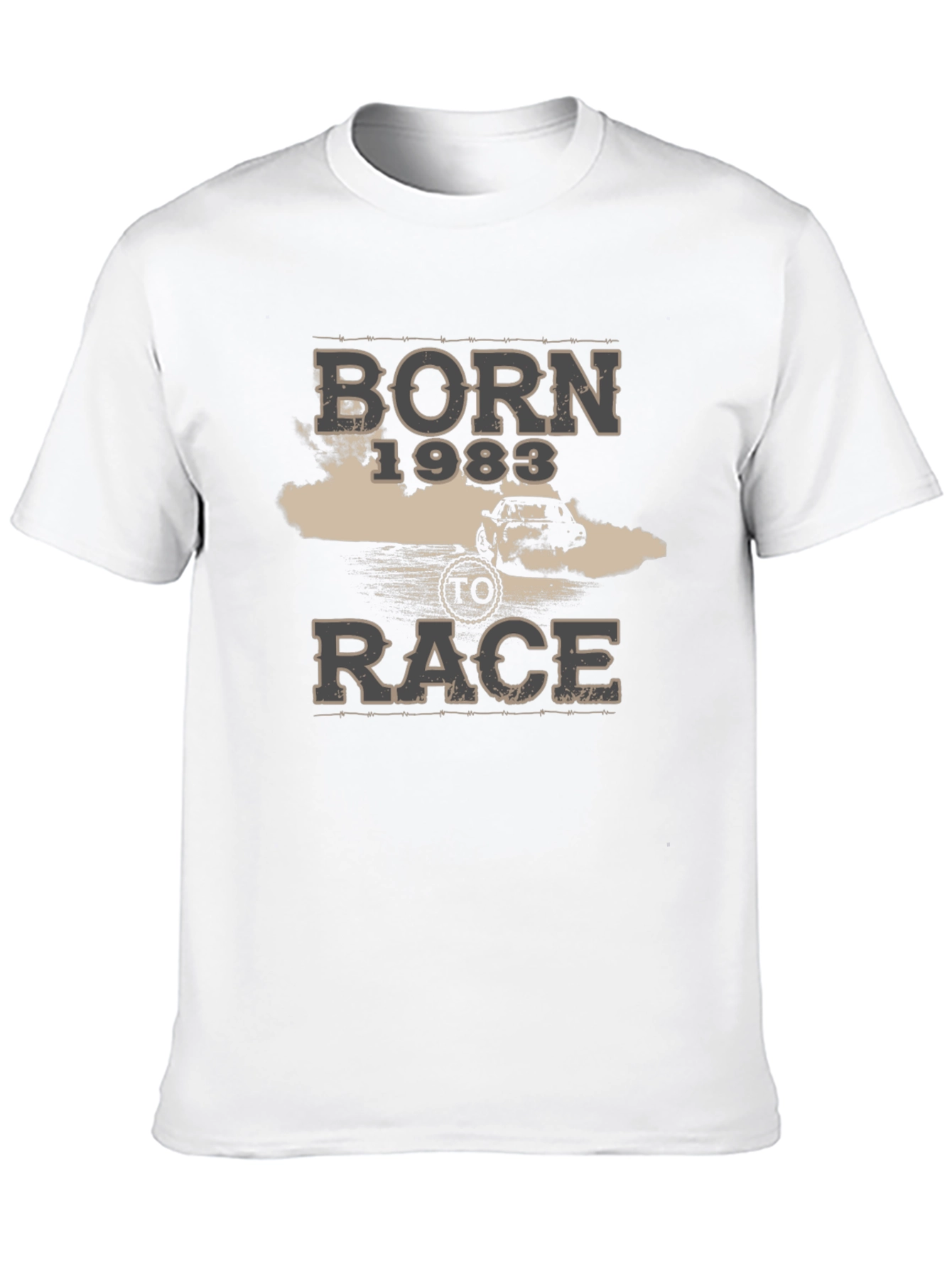Camiseta Negra Born To Race 1983 para Hombre