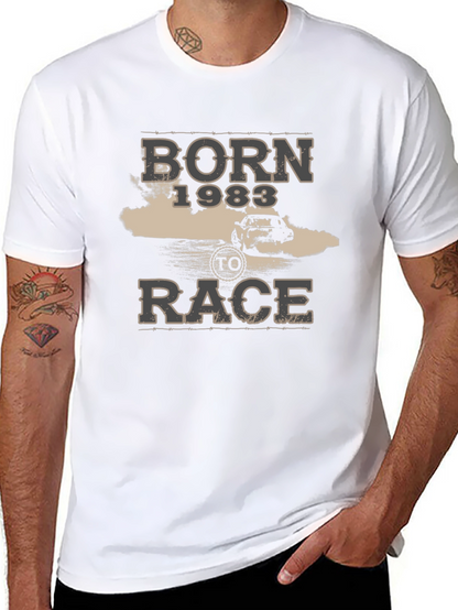 Camiseta Negra Born To Race 1983 para Hombre