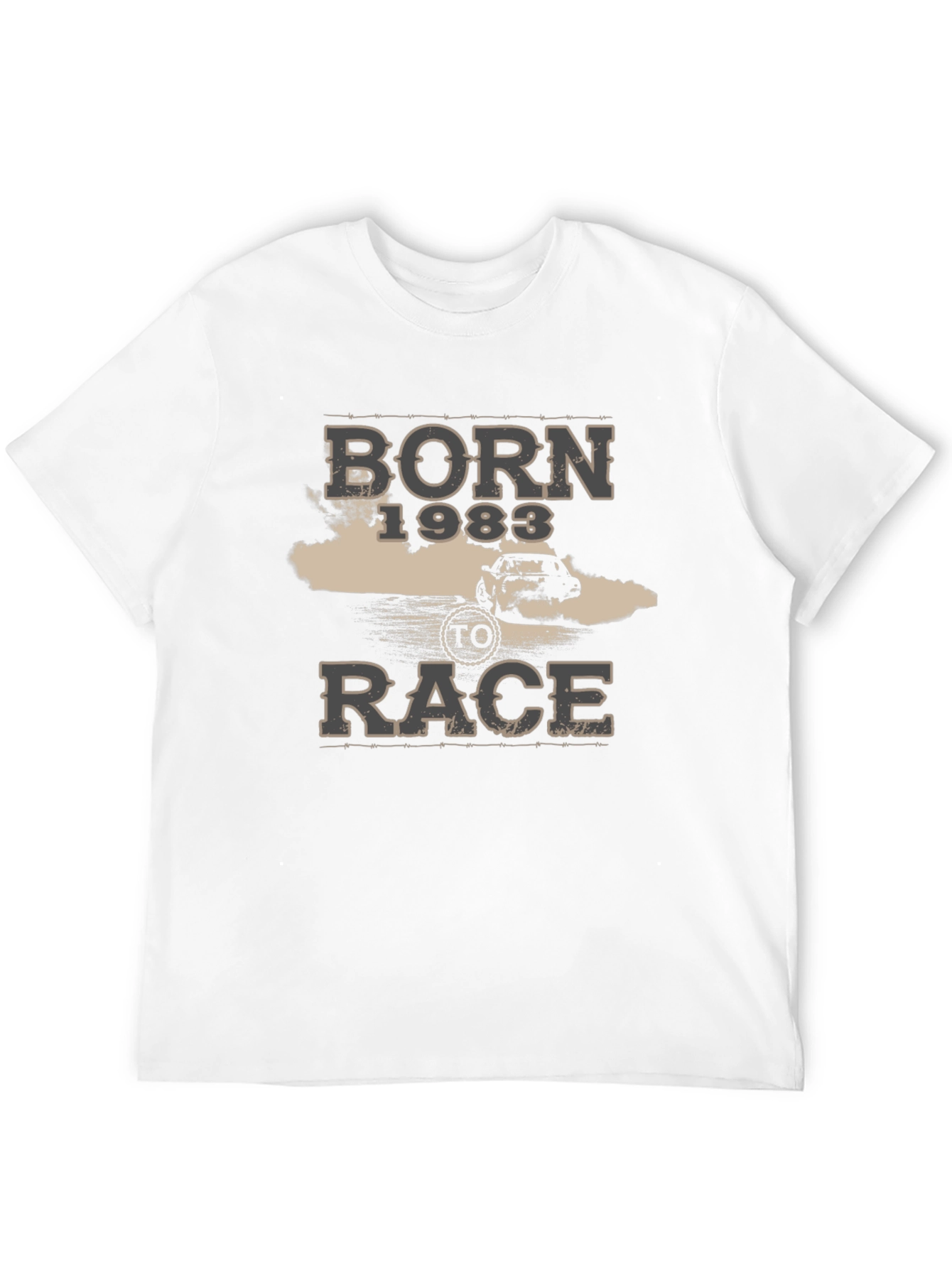 Camiseta Negra Born To Race 1983 para Hombre