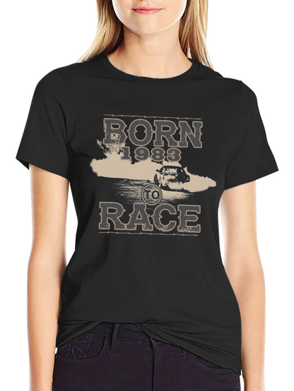 Camiseta Negra Born To Race 1983 para Hombre