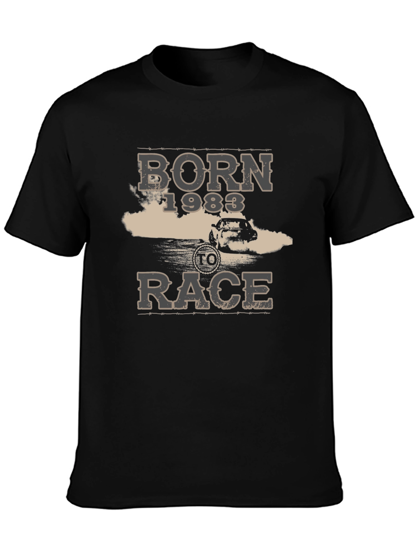 Camiseta Negra Born To Race 1983 para Hombre