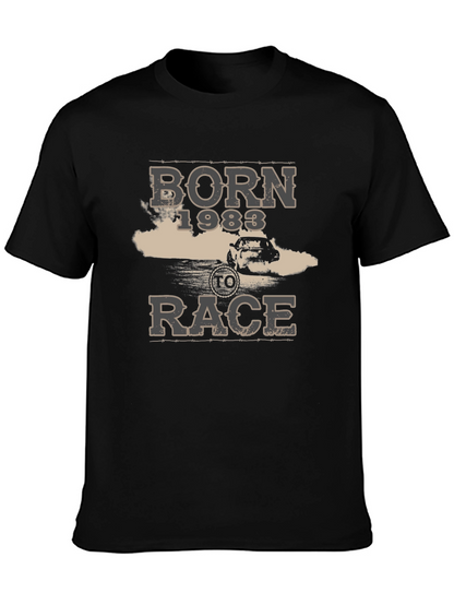 Camiseta Negra Born To Race 1983 para Hombre