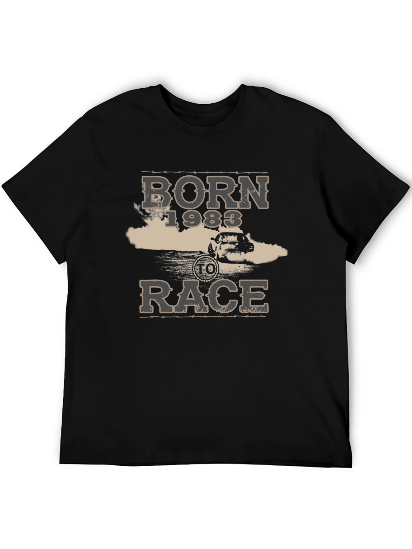 Camiseta Negra Born To Race 1983 para Hombre