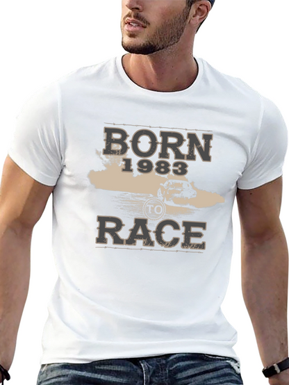 Camiseta Negra Born To Race 1983 para Hombre