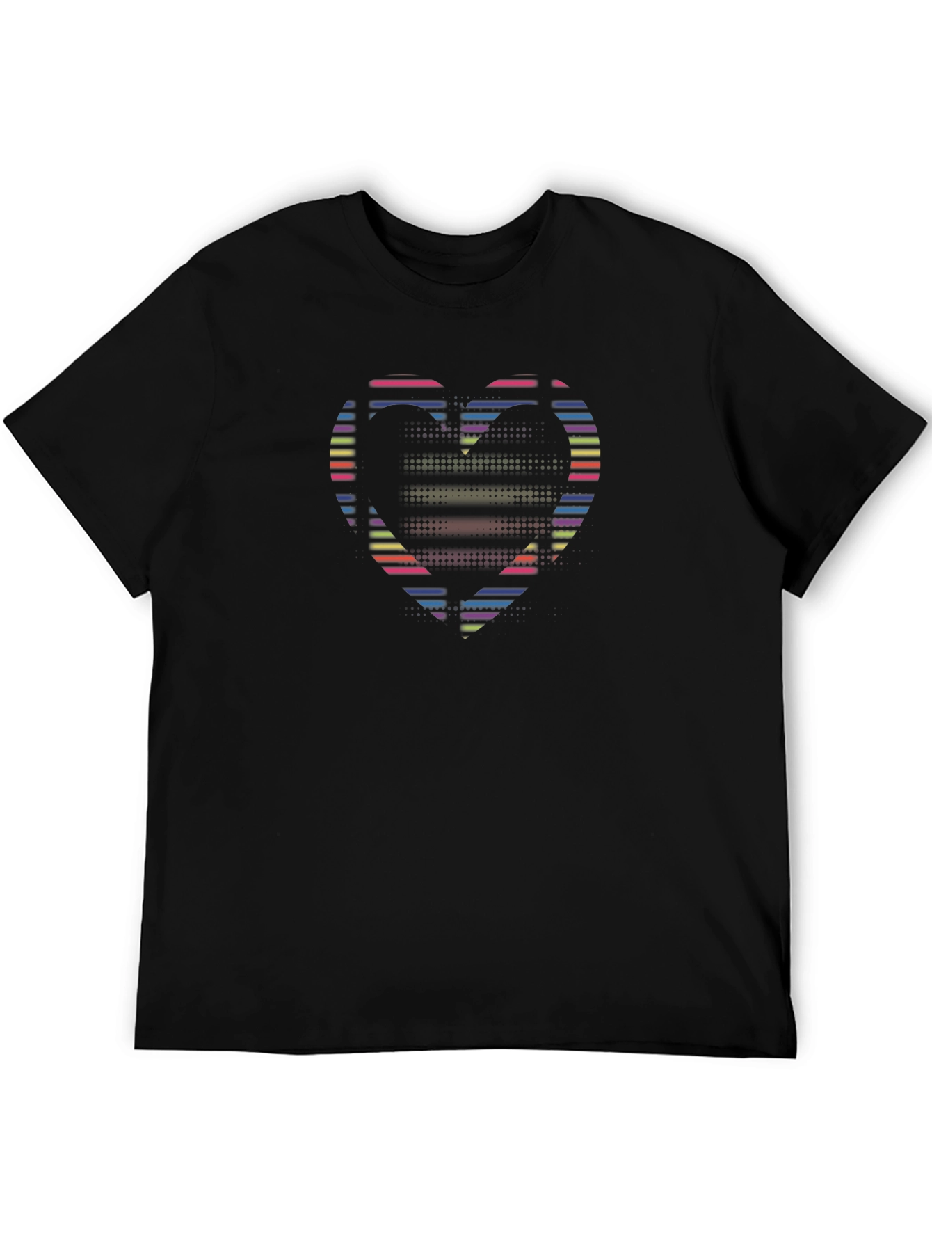 Camiseta Negra con Corazón Neón
