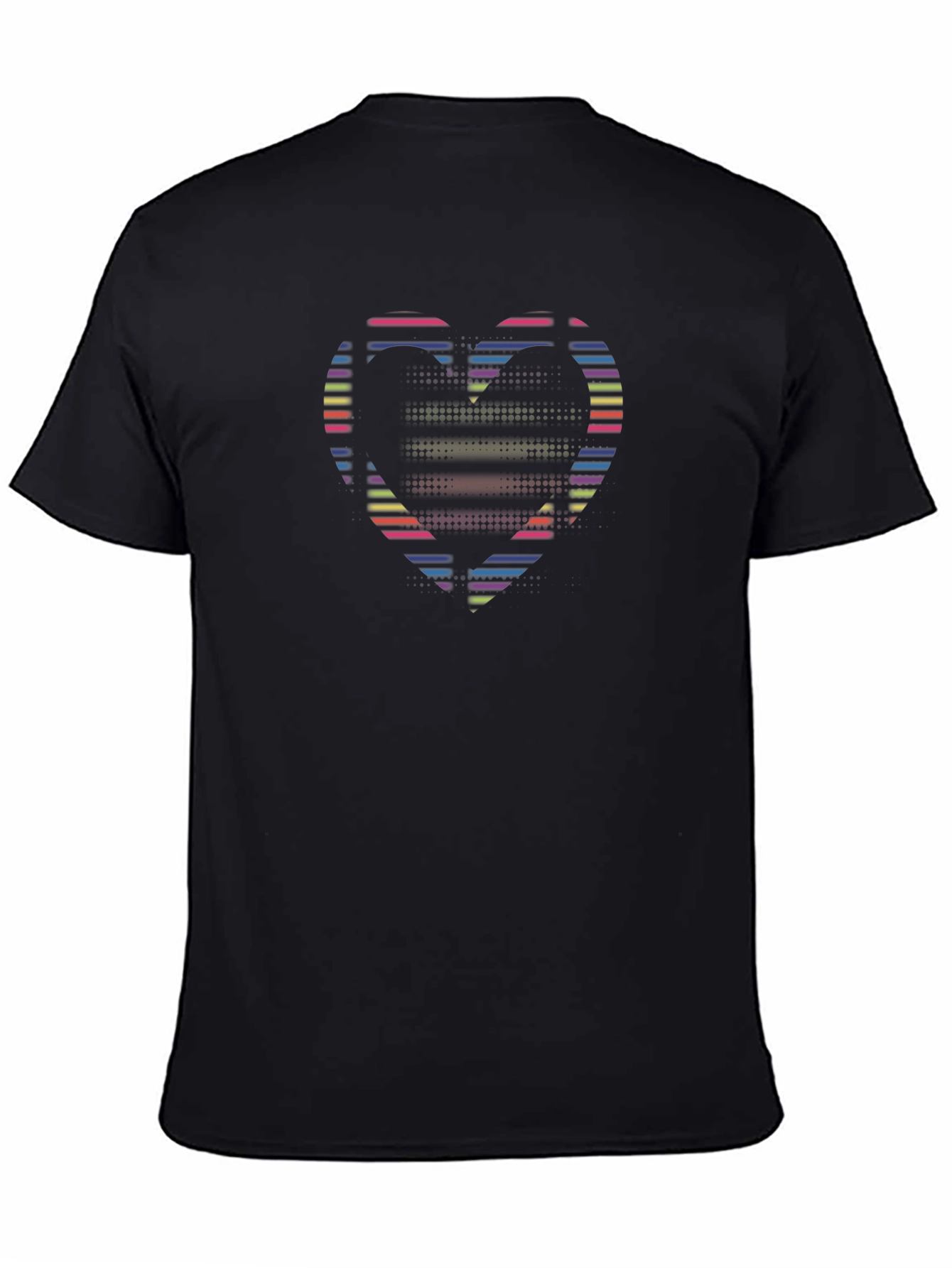 Camiseta Negra con Corazón Neón