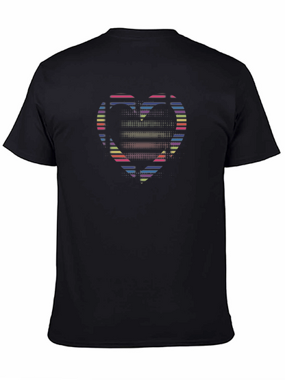 Camiseta Negra con Corazón Neón