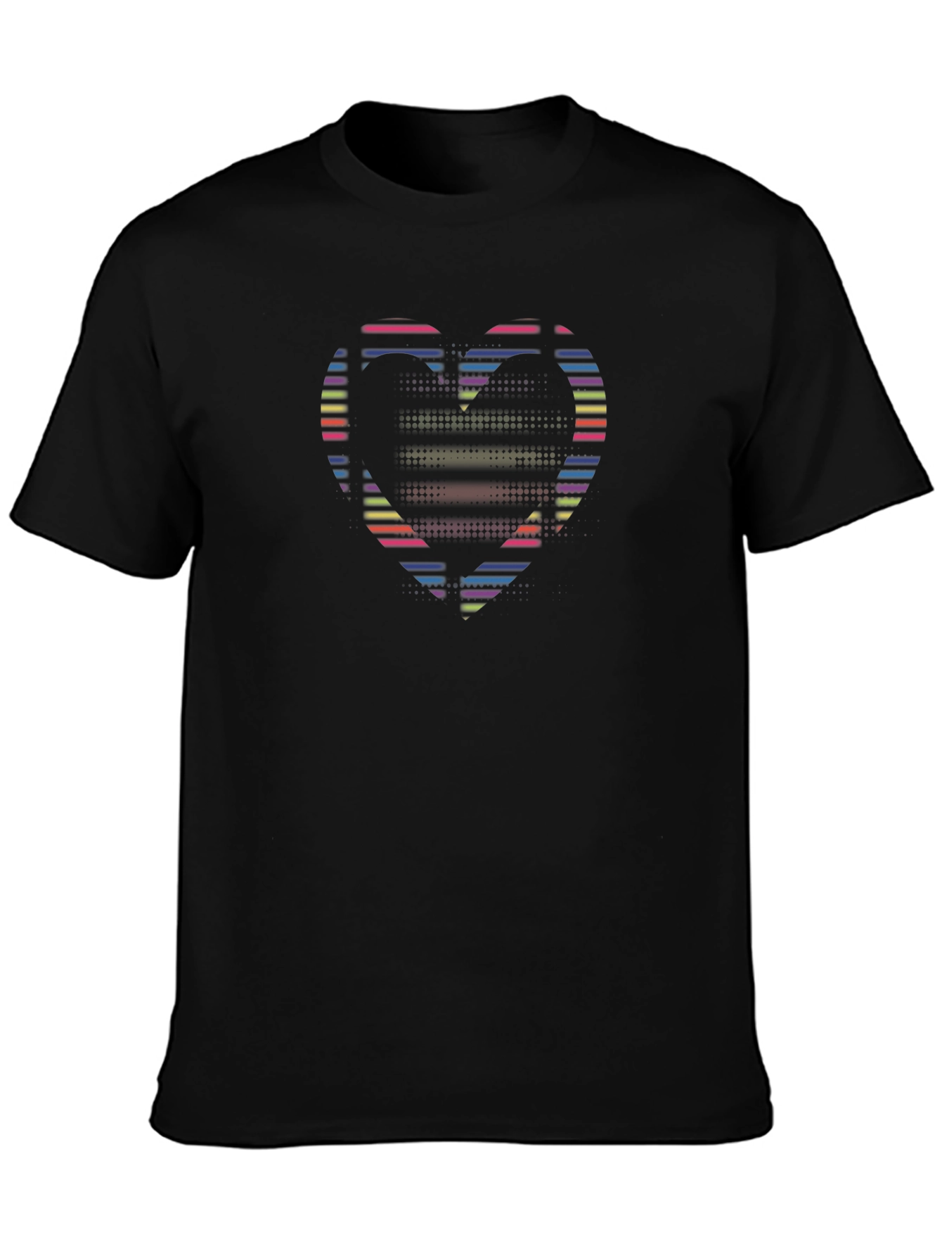 Camiseta Negra con Corazón Neón